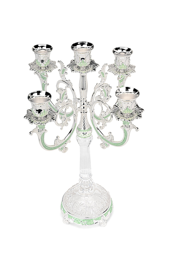 5 LIT CANDLE STD - Silver Plated