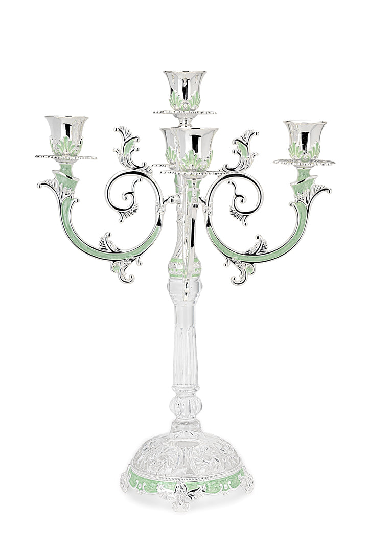 5 LIT CANDLE STD - Silver Plated