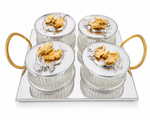Load image into Gallery viewer, 4 GLASS BOWL WITH TRAY