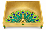 Load image into Gallery viewer, SQUARE PEACOCK BOX GOLDEN