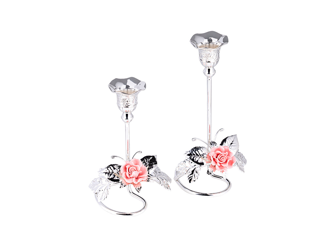 Candle Stand-Pink Flower