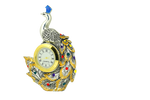 Load image into Gallery viewer, Silver Plated PEACOCK CLOCK