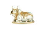 Load image into Gallery viewer, Silver Plated Nandi with Golden Lining