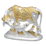 Load image into Gallery viewer, Majestic Silver Plated Cow & Calf Golden