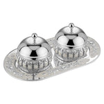 Load image into Gallery viewer, Silver Plated SET OF 2 BOWLS WITH LID AND TRAY