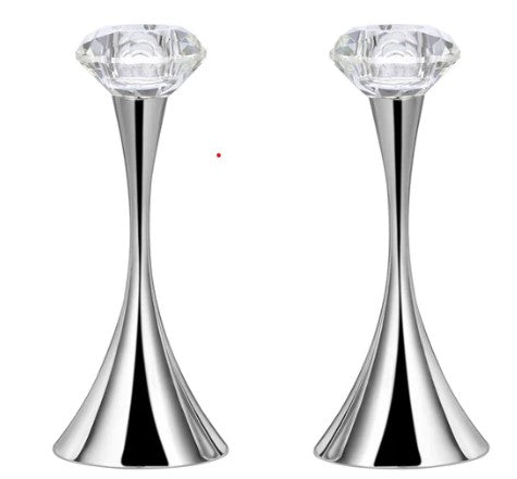 CRYSTAL CANDLE STAND PAIR