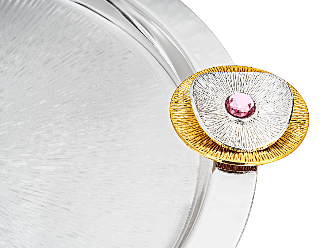 ROUND PLATTER WITH GOLDEN MOTIF