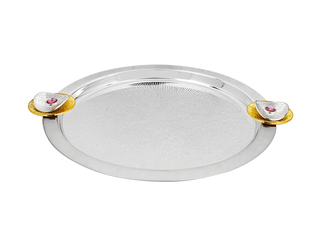 ROUND PLATTER WITH GOLDEN MOTIF