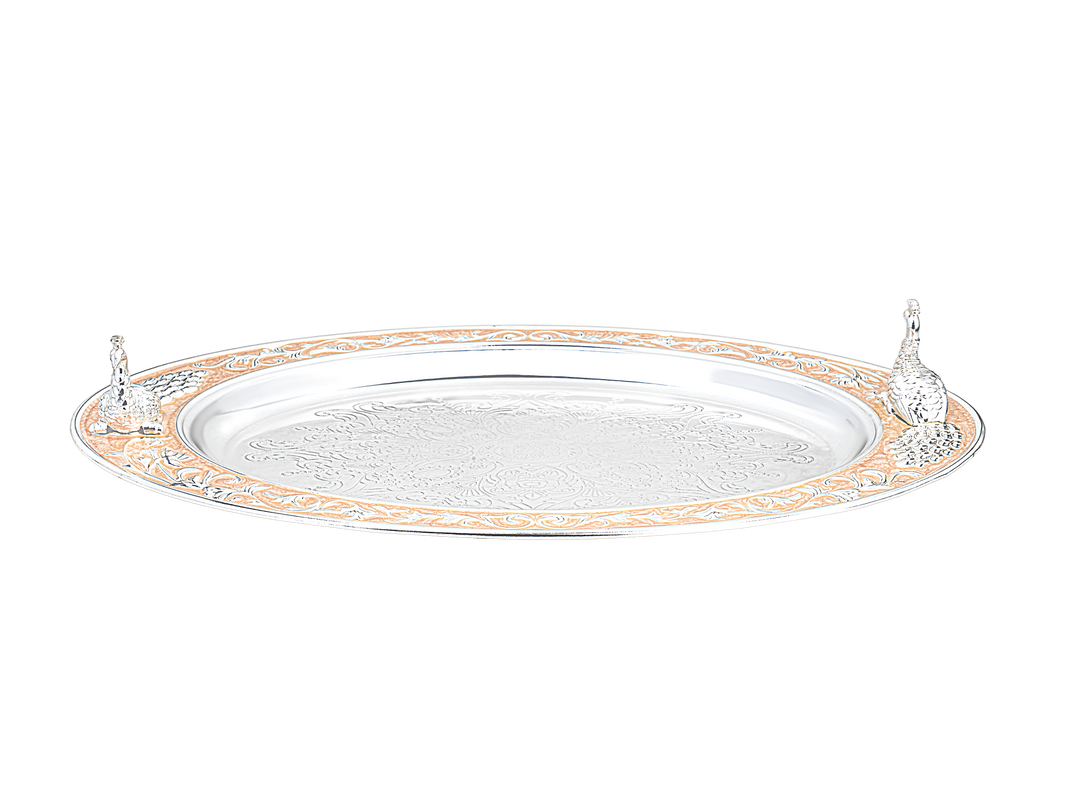 TRAY OVAL -PEACOCK