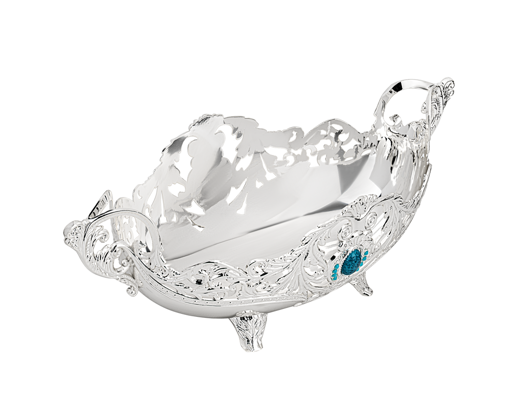 OVAL BLUE STONE BOWL
