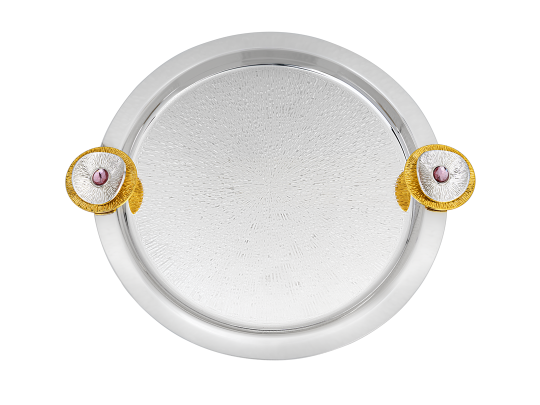 ROUND PLATTER WITH GOLDEN MOTIF