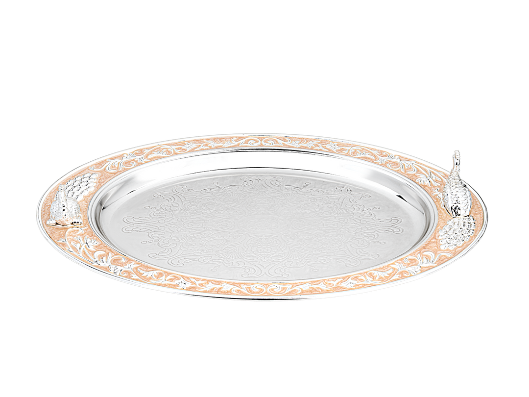 TRAY OVAL -PEACOCK