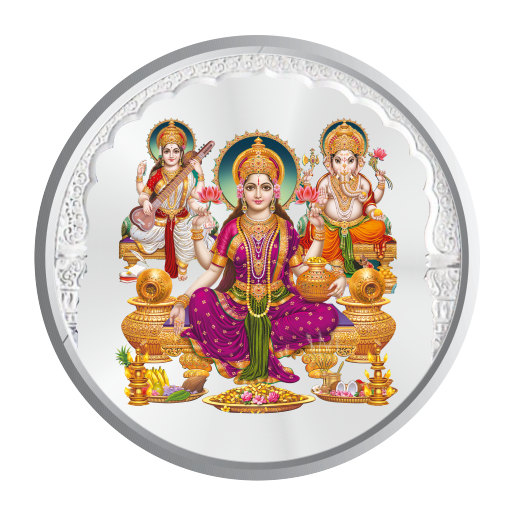 1 GM PURE SILVER COIN 999 (LAXMI, GANESHA & SARASWATI)