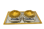 Load image into Gallery viewer, 2 BOWL WITH LID &amp; GOLDEN TRAY