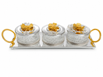 Load image into Gallery viewer, 3 GLASS BOWL WITH TRAY