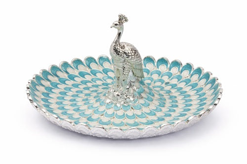 ROUND PEACOCK PLATTER