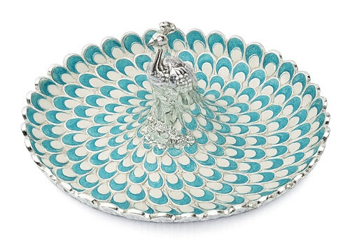 ROUND PEACOCK PLATTER