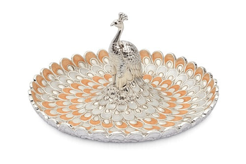ROUND PEACOCK PLATTER
