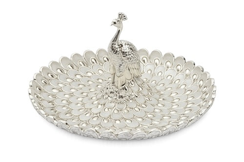 ROUND PEACOCK PLATTER