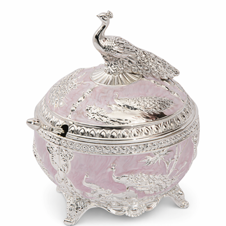 PEACOCK SUGAR POT