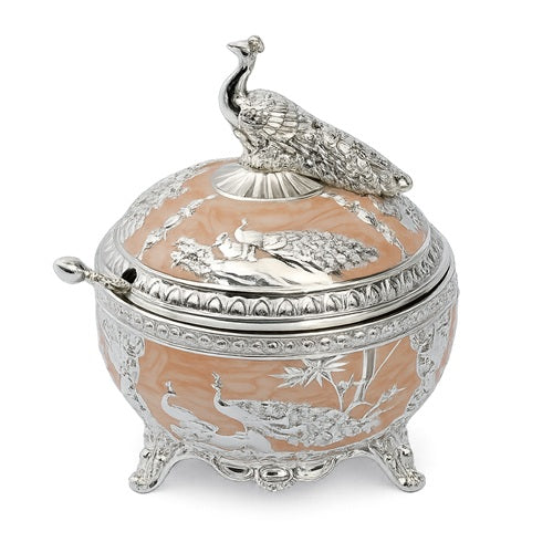 PEACOCK SUGAR POT