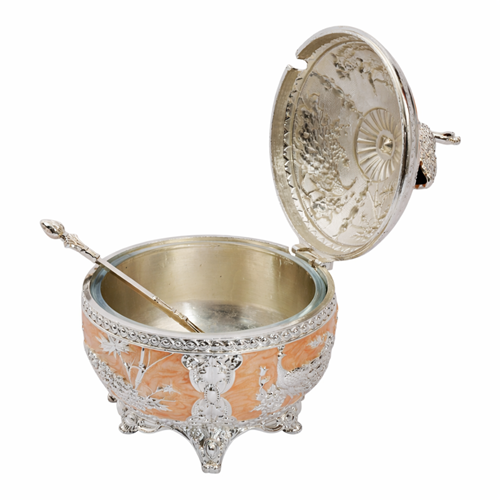 PEACOCK SUGAR POT
