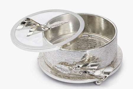 LADOO BOX SMALL-SILVER PLATED