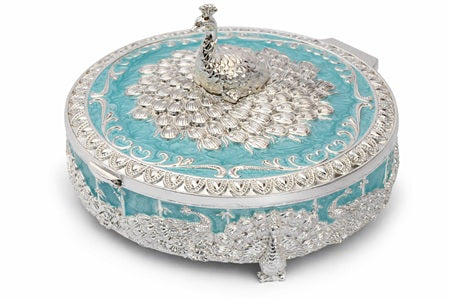 ROUND PEACOCK BOX SMALL