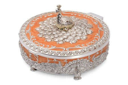 ROUND PEACOCK BOX SMALL