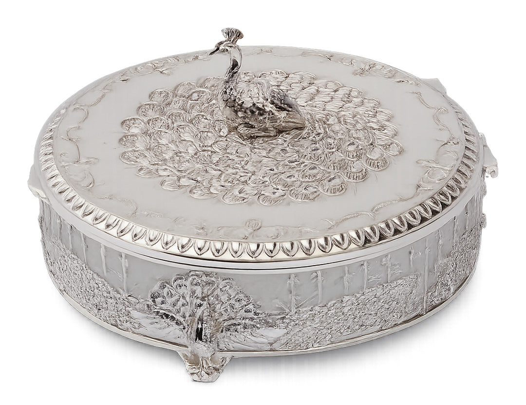 ROUND PEACOCK BOX SMALL