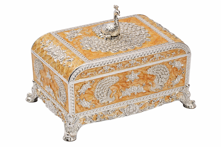 PEACOCK KNOB BOX NEW