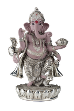 Load image into Gallery viewer, Silver Khade Ganeshji with Pink Body
