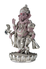 Load image into Gallery viewer, Silver Khade Ganeshji with Pink Body
