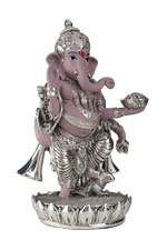 Load image into Gallery viewer, Silver Khade Ganeshji with Pink Body
