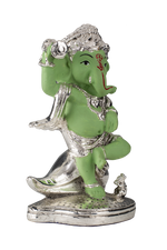 Load image into Gallery viewer, Silver Dancing Ganesh ji with Green Body
