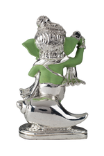 Load image into Gallery viewer, Silver Dancing Ganesh ji with Green Body
