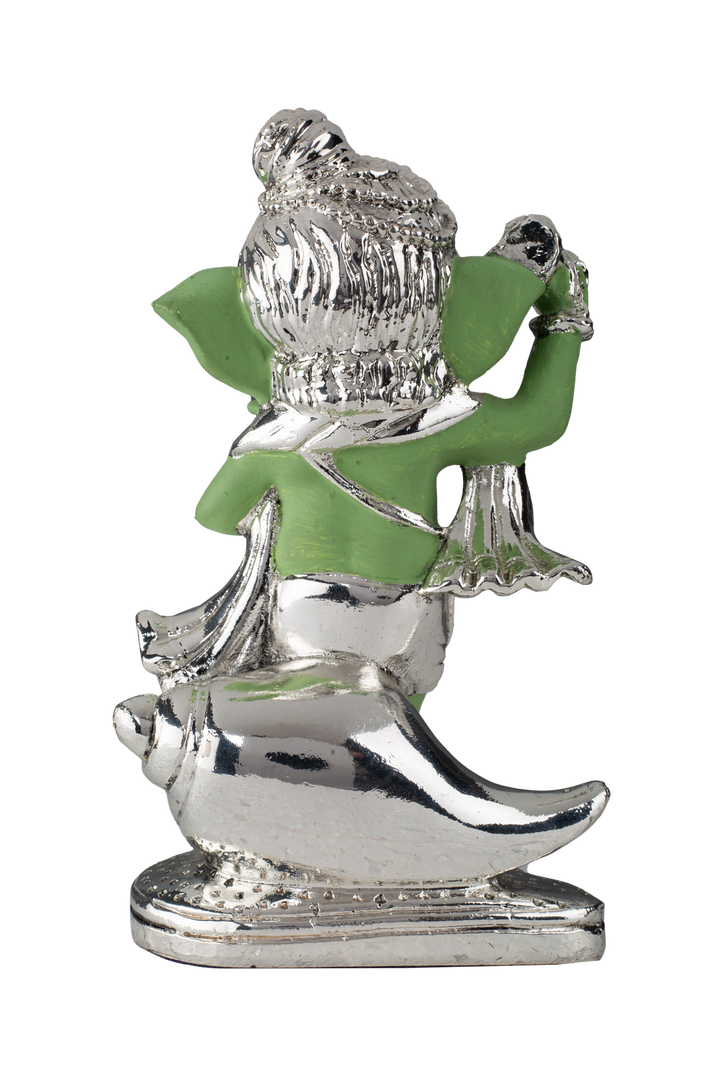 Silver Dancing Ganesh ji with Green Body