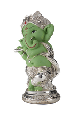 Load image into Gallery viewer, Silver Dancing Ganesh ji with Green Body
