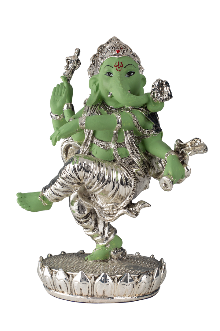 Silver Ganesh ji Natraj Pose