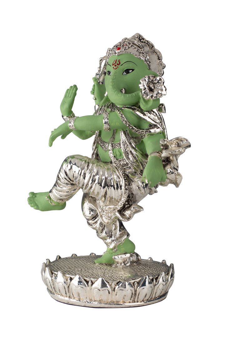 Silver Ganesh ji Natraj Pose