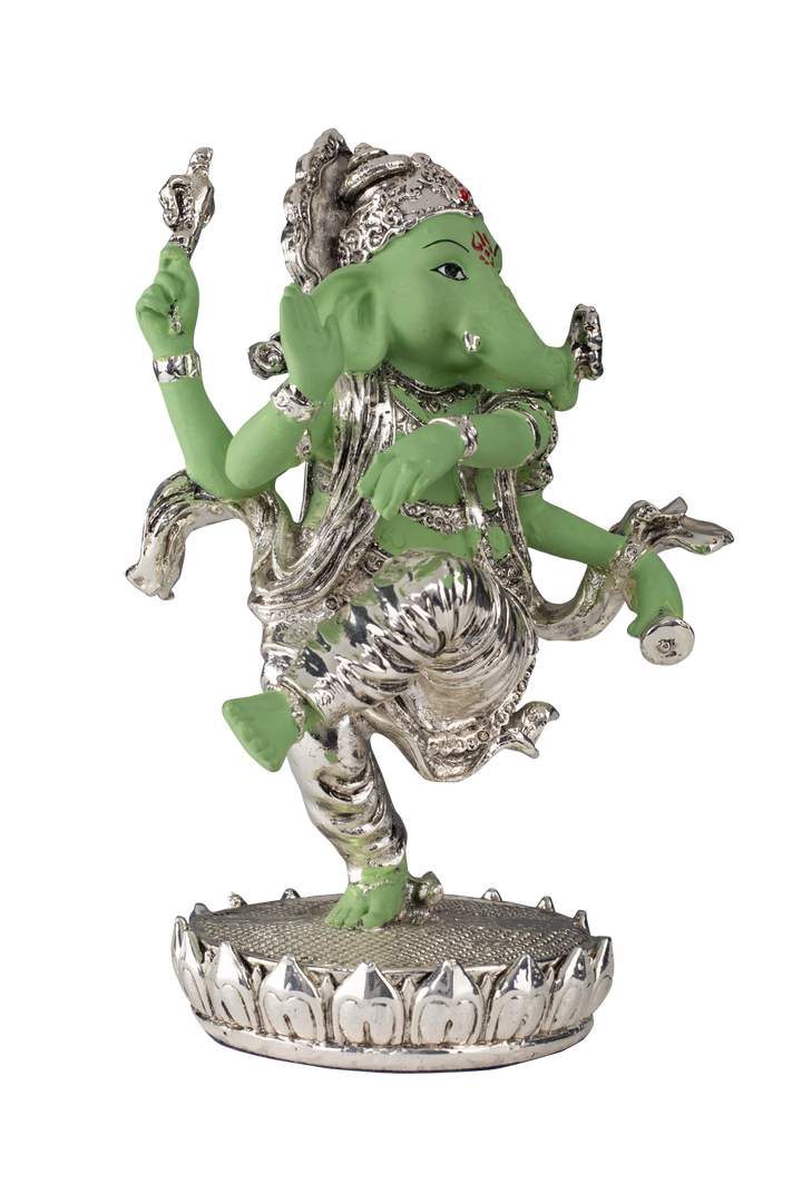 Silver Ganesh ji Natraj Pose