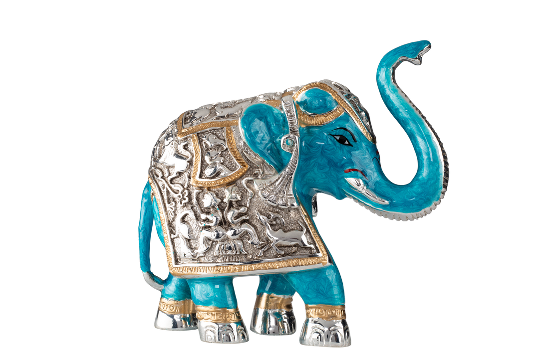 Silver Blue Golden Elephant