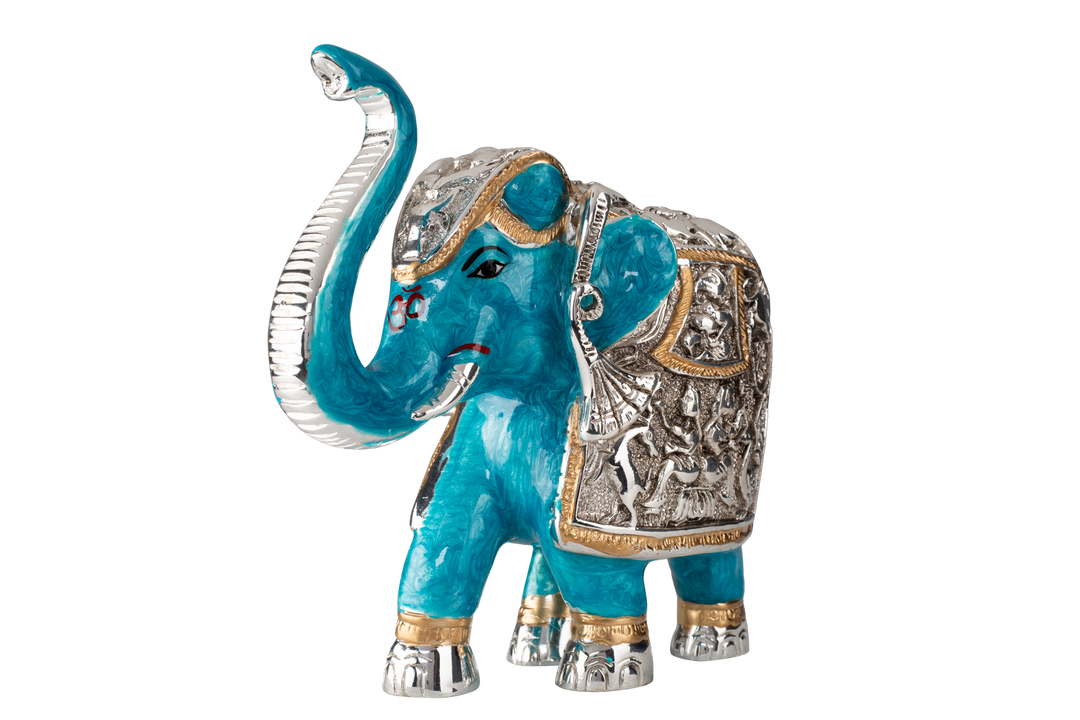 Silver Blue Golden Elephant