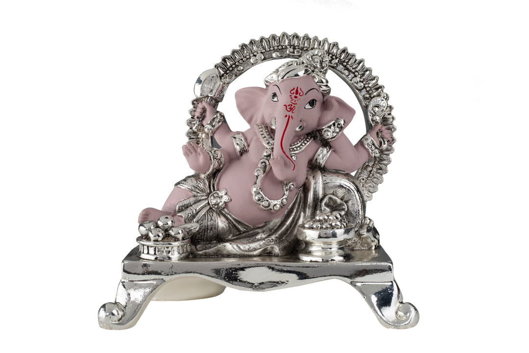 Silver  Ganesh ji with pink Body