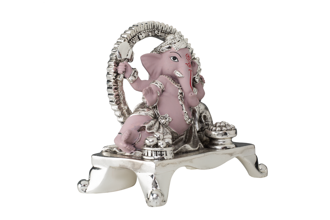 Silver  Ganesh ji with pink Body