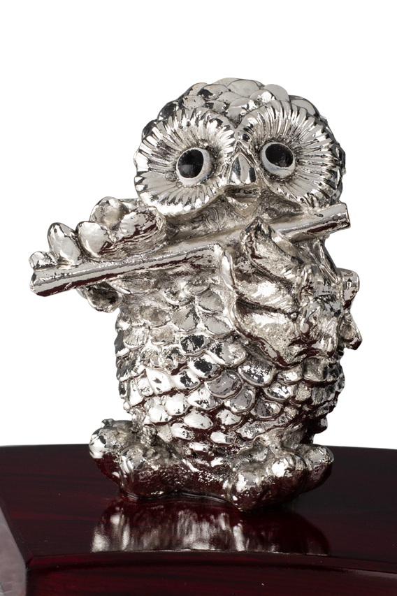 Silver Musical owl set