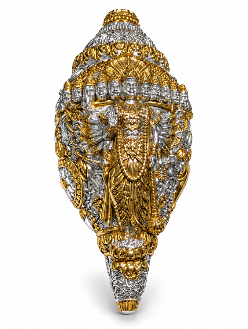 Dashavtar Vishnu Shankh  Two Tone