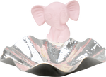 Load image into Gallery viewer, Silver pink elephant serving bowl
