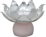 Load image into Gallery viewer, Silver pink lotus diya stand
