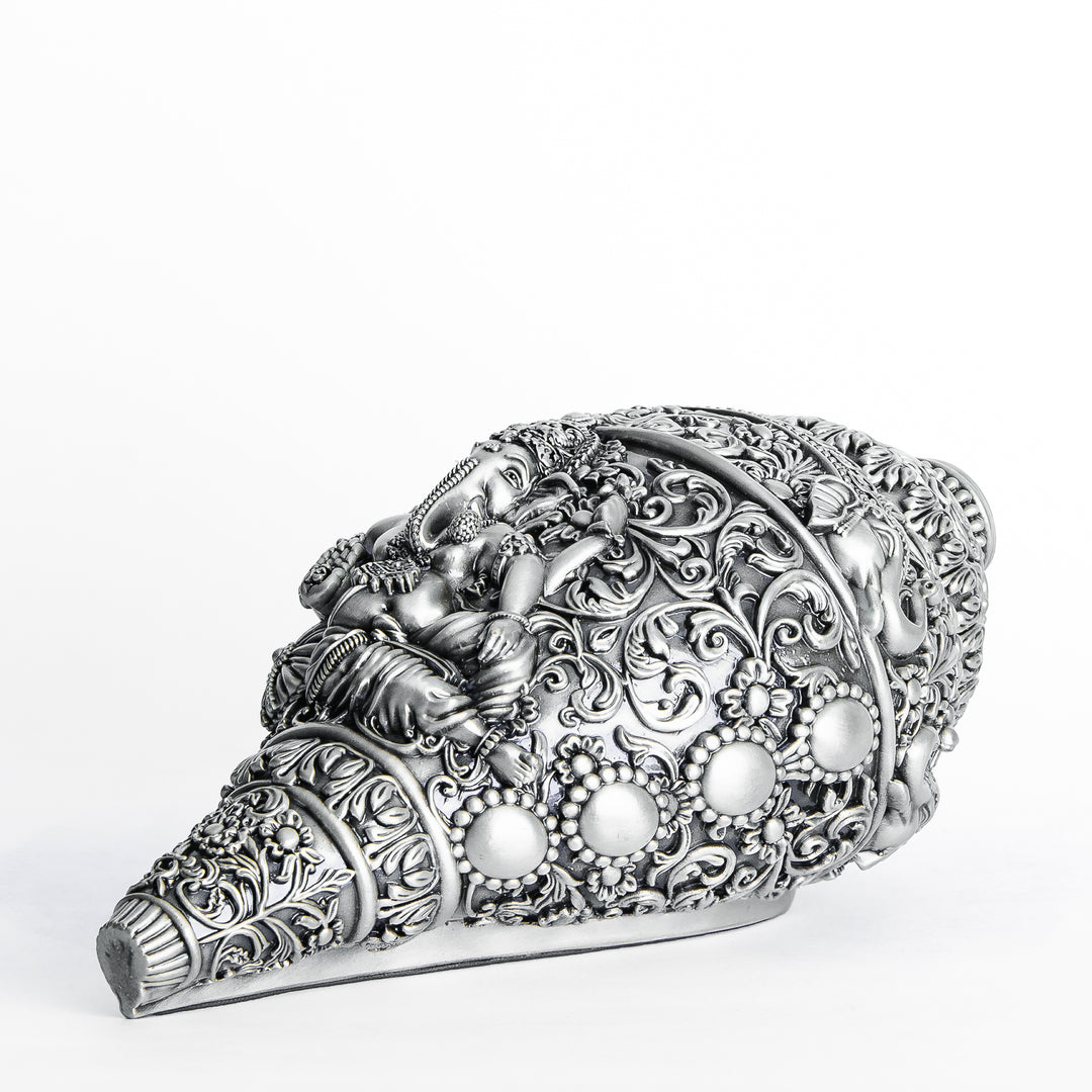 LOTUS GANESHA SHANKHA BIG-ANTIQUE